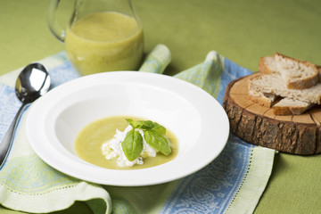 Soup of green vegetables 