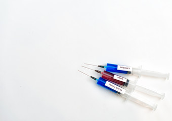 Modern addictions: Internet, News and Social Media. Place for your text.