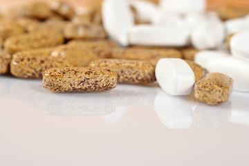 Heap of  pills close up