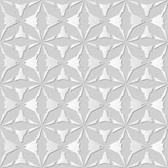 Vector damask seamless 3D paper art pattern background 054 Octagon Cross Geometry
