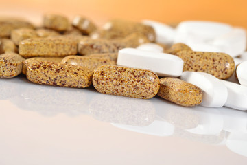Heap of  pills close up