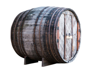 a large wooden barrel