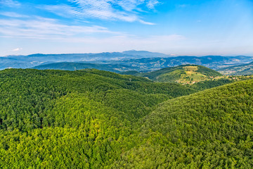 Obraz premium Helicopter aerial photo of the mountain nature in Montenegro continental part.
