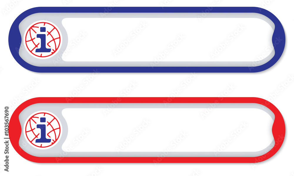 Poster colored frames for any text with info symbol