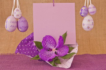Easter eggs template for postcard