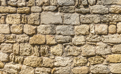 Ancient  Wall of old ruined Greek castle