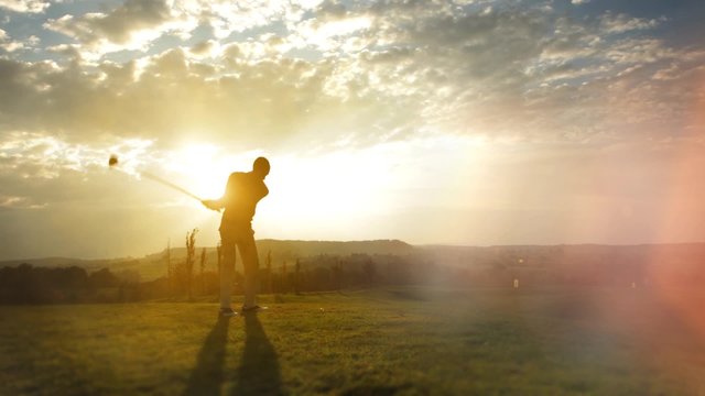 Playing Golf on beautiful summer morning