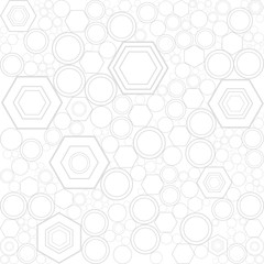The geometric pattern of circles and hexagons