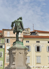 Fototapeta premium Giuseppe Tartini statue in Piran, Slovenia