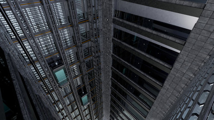 An open Elevator shaft at the business center