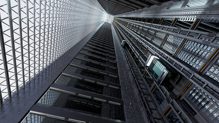 An open Elevator shaft at the business center
