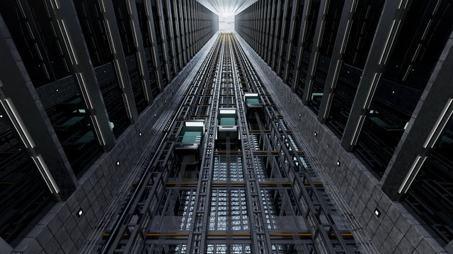 An open Elevator shaft at the business center