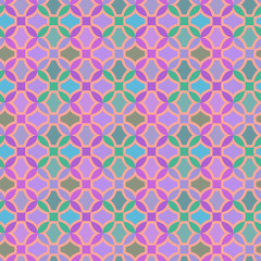 Vector seamless pattern with geometric ornament. Color decorative mosaic illustration for print, web