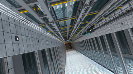 An open Elevator shaft at the business center