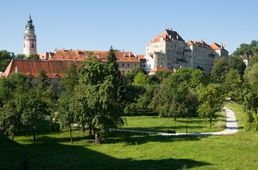 Castle Cesky Krumlov in the southern Bohemia, Czech republic