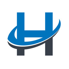 Swoosh Alphabet Icon H