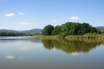 Obraz na płótnie Canvas Kamenny rybnik near village Zabori near Novohradske mountains, South Bohemia, Czech republic