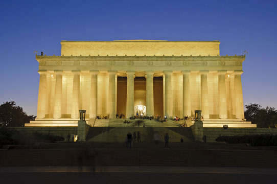 Lincoln Memorial after sunset, Washington DC, District of Columbia, USA