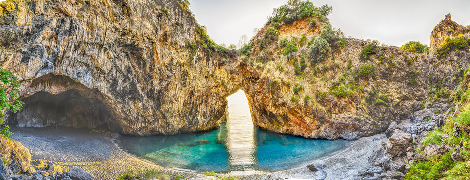 Arcomagno Beach on the Coast of the Cedars, Tyrrhenian Sea