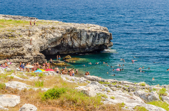 Beautiful seascape at Marina di Andrano, Salento, Apulia, Italy