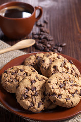 Chocolate cookies and coffee