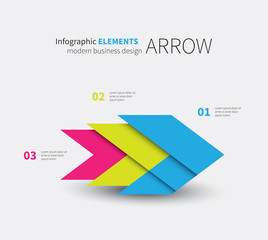 colour arrow for infographics / vector modern arrow element with 3 options, presentaion