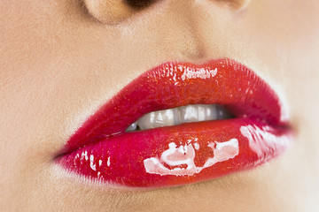 Close-up lips make-up zone