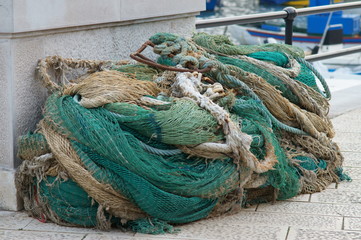 Reti da pesca sul lungomare