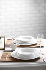 Beautiful table setting with natural eco materials