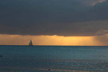 Sailing at sunset