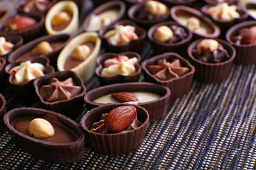 Chocolate sweets closeup