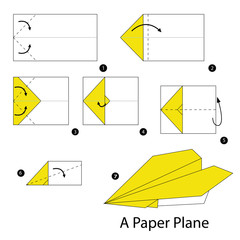step by step instructions how to make origami A Plane