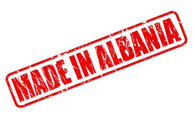 MADE IN ALBANIA RED STAMP TEXT