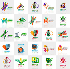 Collection of colorful abstract origami logos