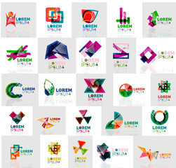 Collection of colorful abstract origami logos