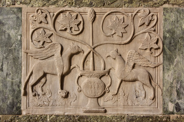 Two griffins in byzantine style