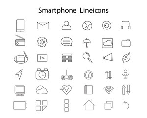 Smart phone line icon flat design.