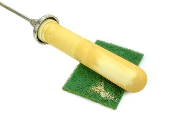 Polishing pads for water filter on  background