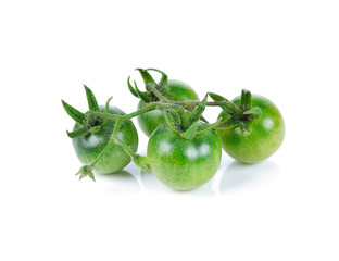 Green tomatoes on white background