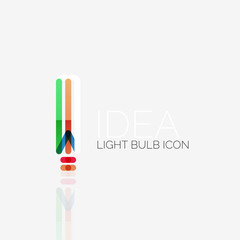 Logo, vector light bulb abstract linear geometric business icon. Idea concept