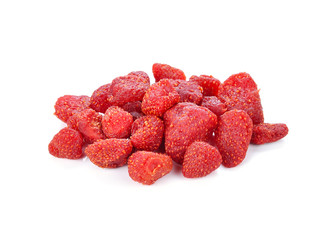 Dried strawberries isolated on white background