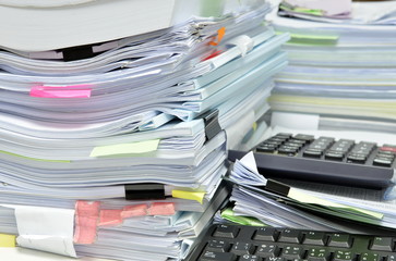 Papers and documents at business office