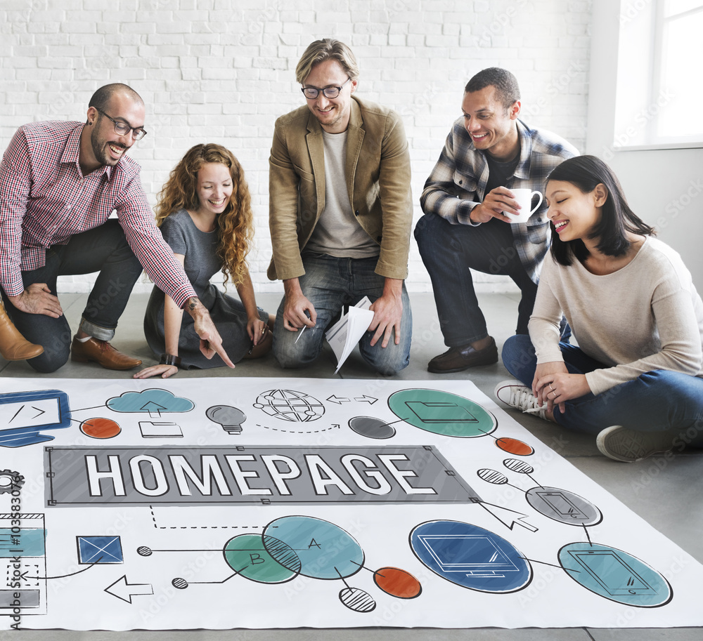 Poster homepage domain html web design concept