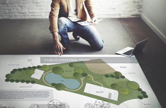 Public Park Layout Map Information Concept