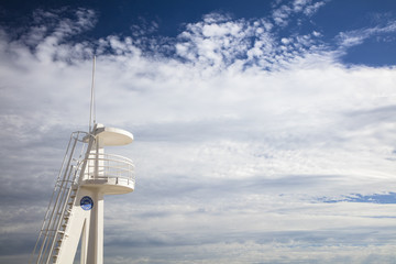 Baywatch white lookout tower at Calpe beach, Alicante, Spain