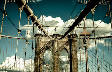 Brooklyn Bridge, Manhattan New York. Urban living concept