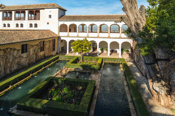 Fototapeta premium Generalife Gardens. Alhambra palace at Granada.. Spain