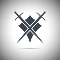 Abstract illustration - shield and sword icon