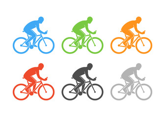 Fototapeta premium Colored logo cycling on a white background.