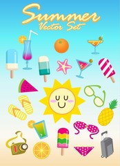 summer vector set